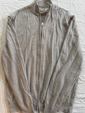 Collars & Co. Men's Full-Zip Sweater Jacket - Light Gray